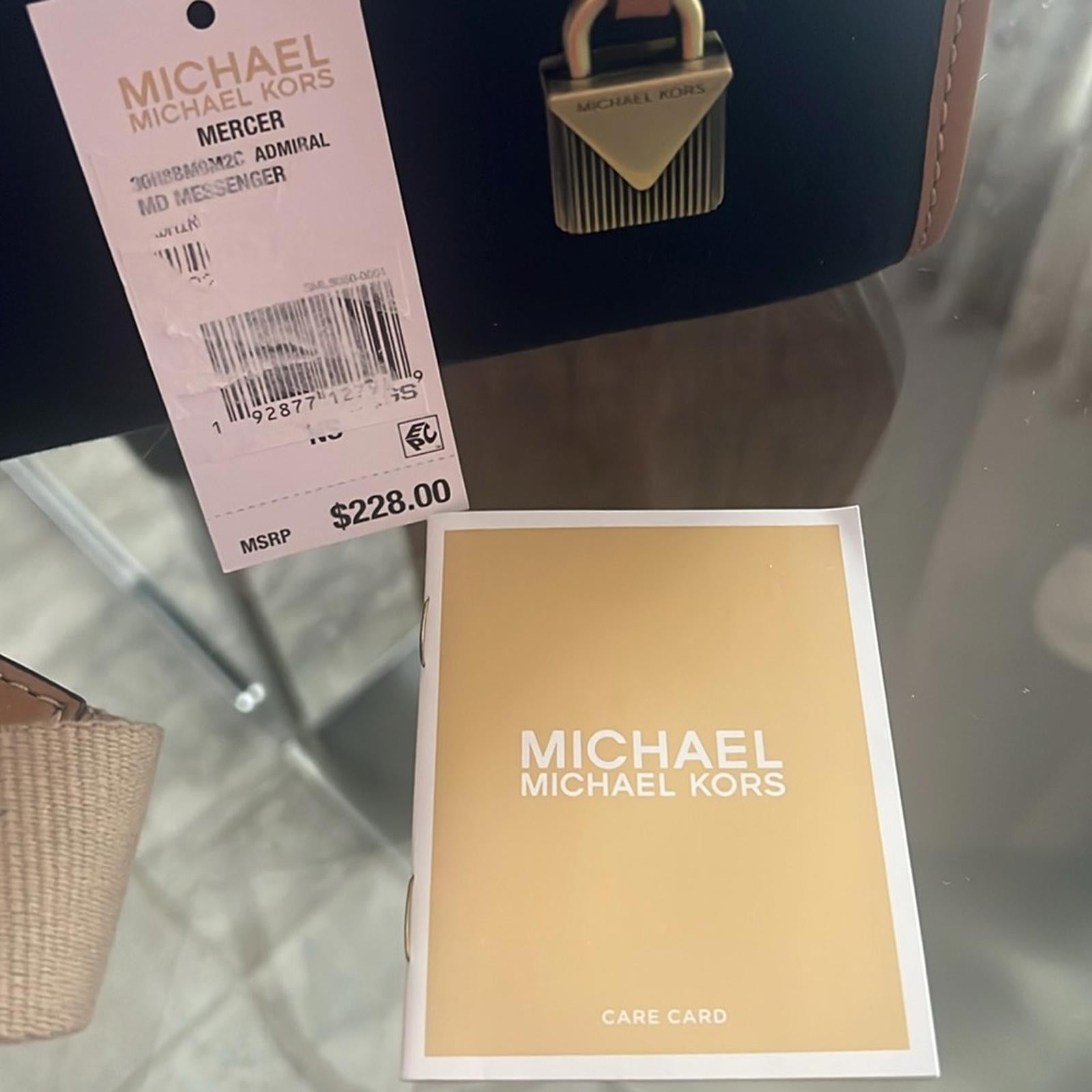 Michael Kors Mercer Canvas Crossbody, Admiral Gold EXCELLENT! Retail $228