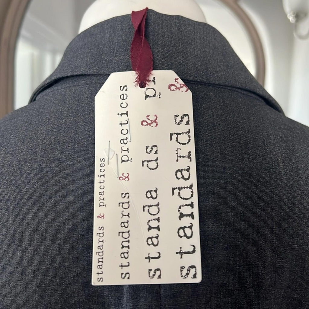 Standards & Practice One-Button Boyfriend Blazer in Charcoal, Size 1X New w/Tag