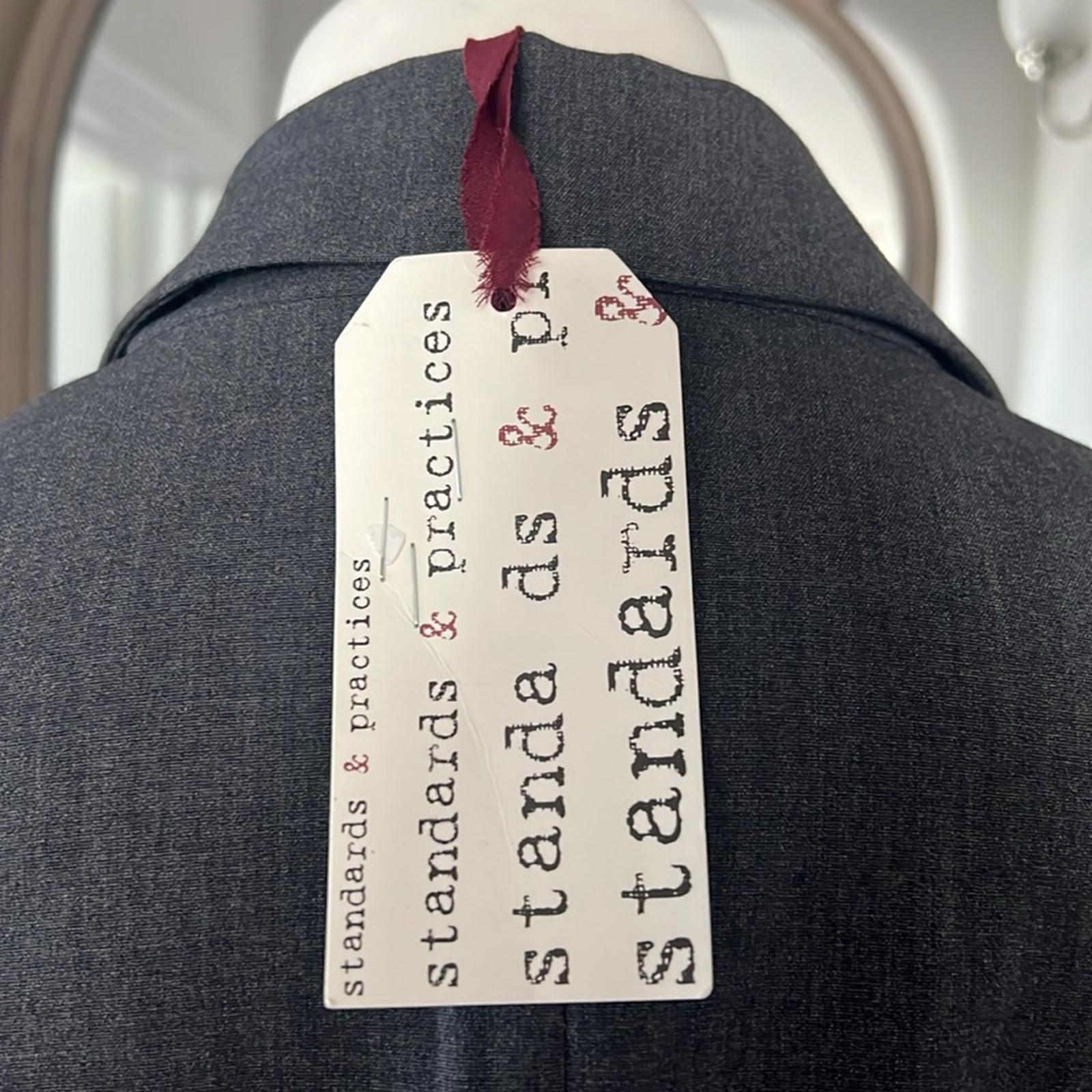 Standards & Practice One-Button Boyfriend Blazer in Charcoal, Size 1X New w/Tag