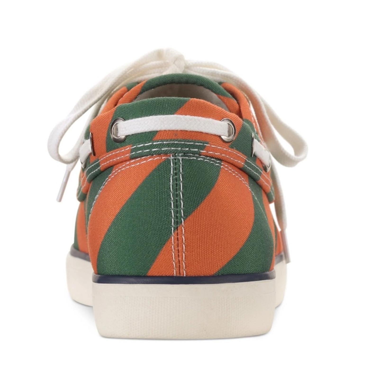 Club Room Green Striped Padded Royce Platform Lace-Up Boat Shoes Size 10, NWT