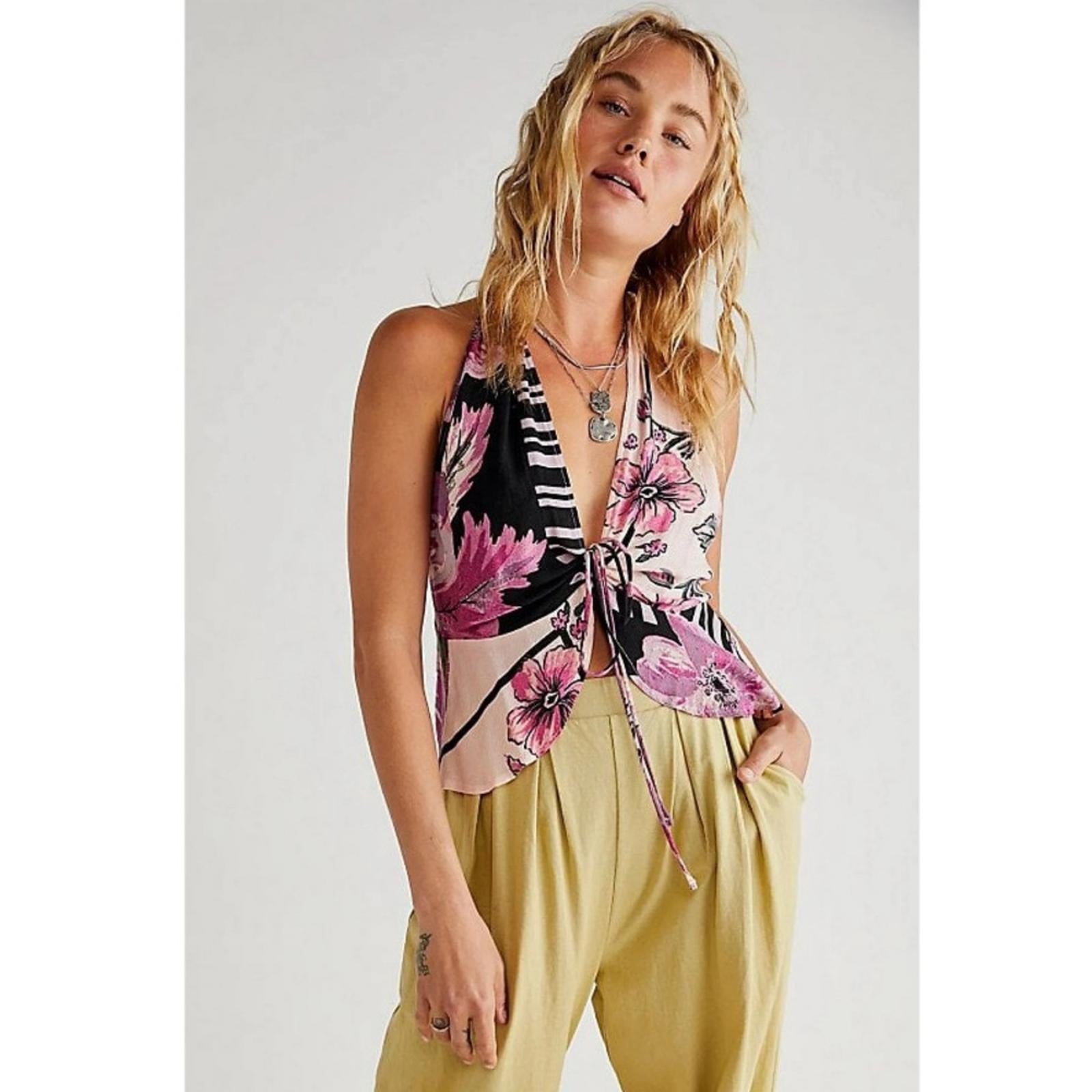 Free People Hot Tropics Tank, Dark Combo Size XS New w/Tag