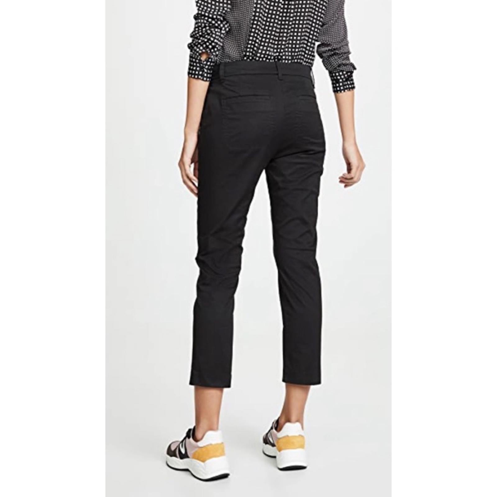 NWT Vince Coin-Pocket Straight-Leg Cropped Chino Pants Black Size 14 Retail $225