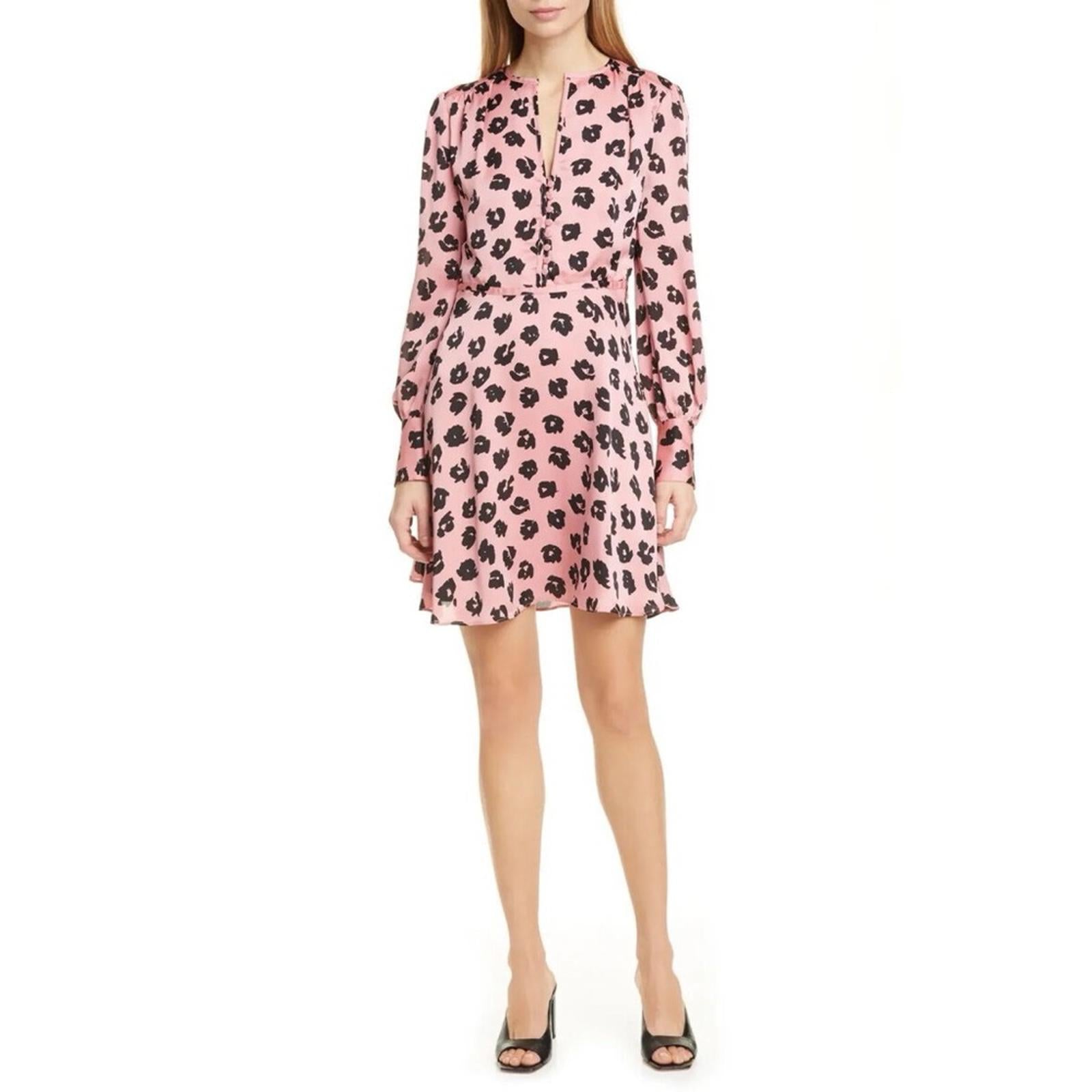 Equipment Danette Printed Washed-Satin Mini Dress, Size 0 New w/Tag Retail $395