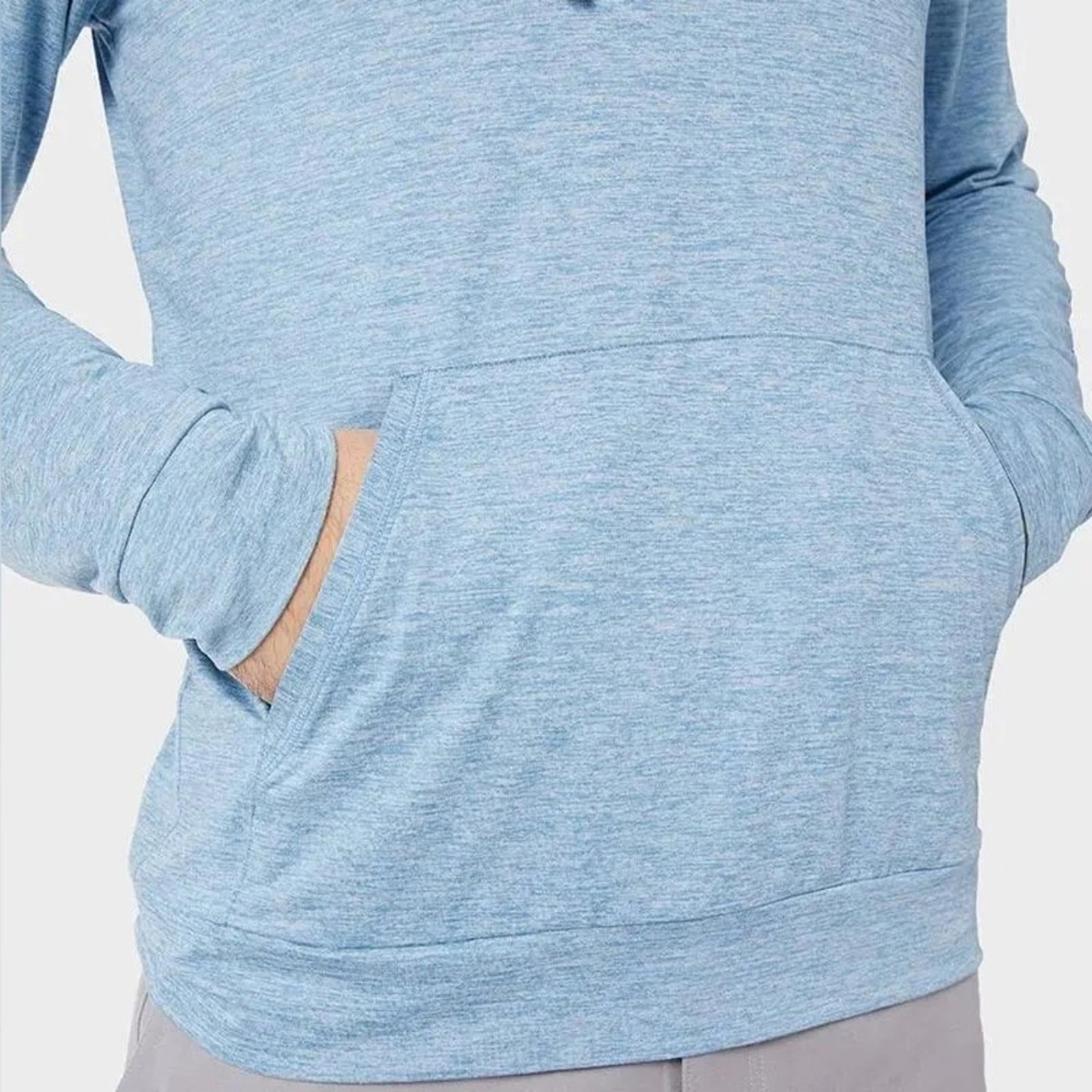 32 Degrees Men's Cool Long Sleeve Hooded T-Shirt in Heather Blue, NWT, Size L