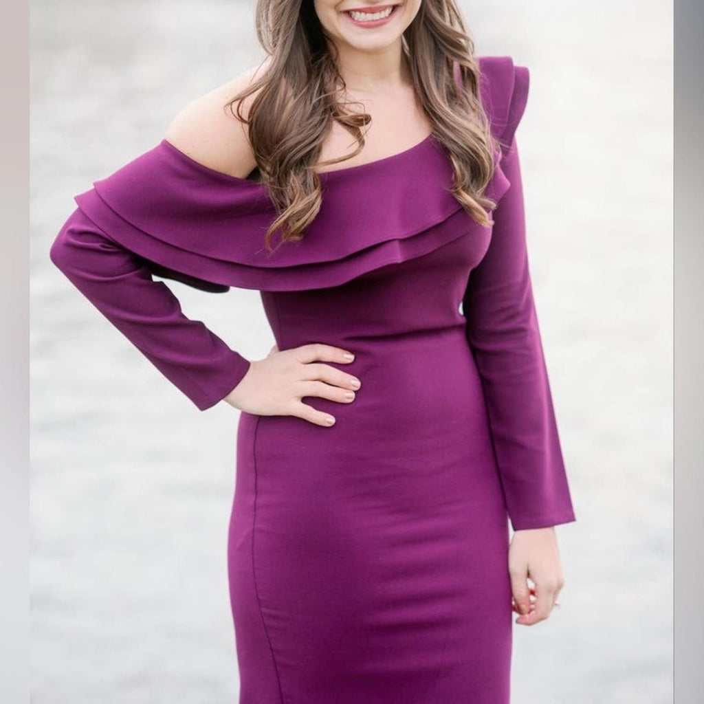 Likely Georgina Sheath Cocktail Dress in Plum, Size 6