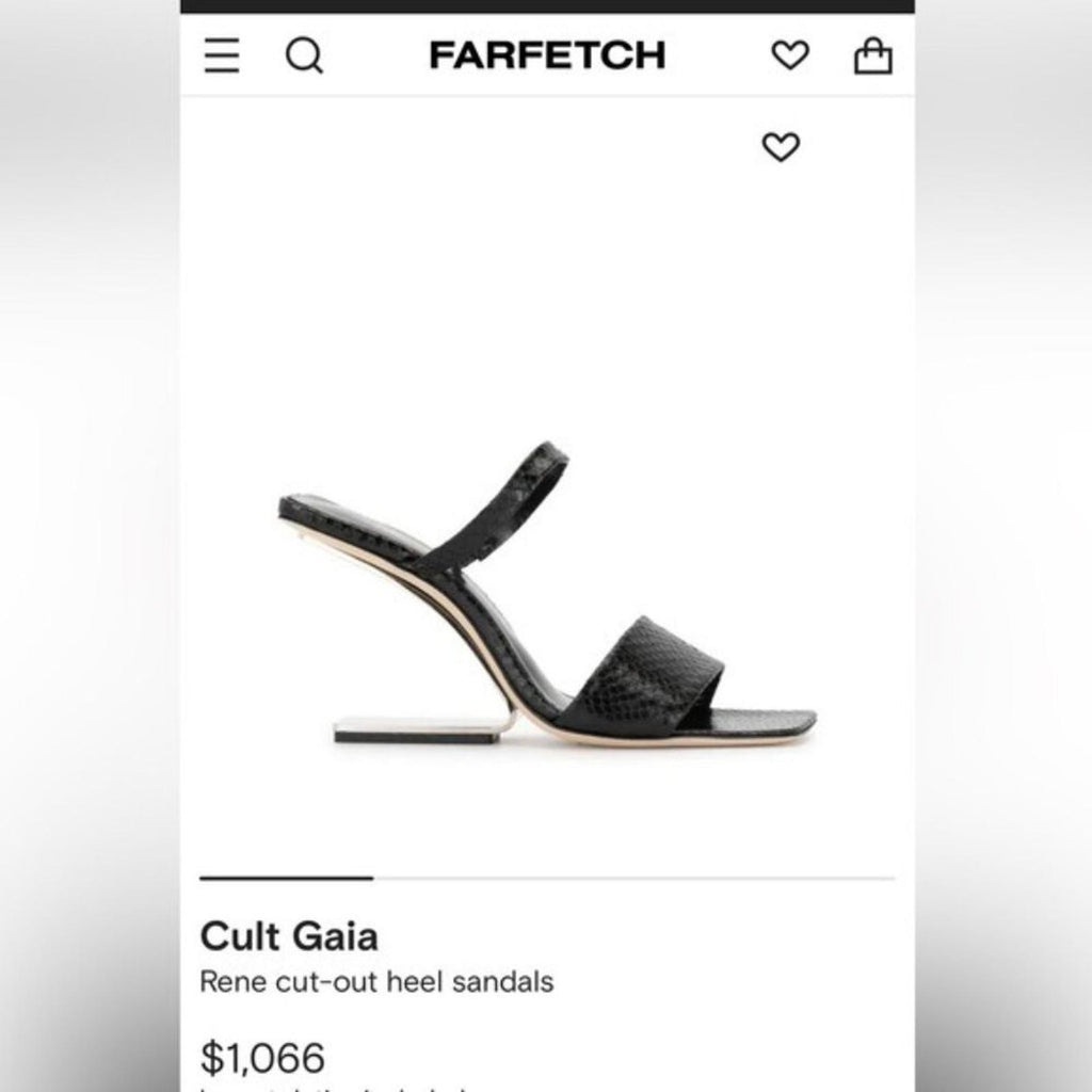 Cult Gaia x Revolve BLACK Rene Cut-Out Heel Sandals, EU39 NEW +DustBag