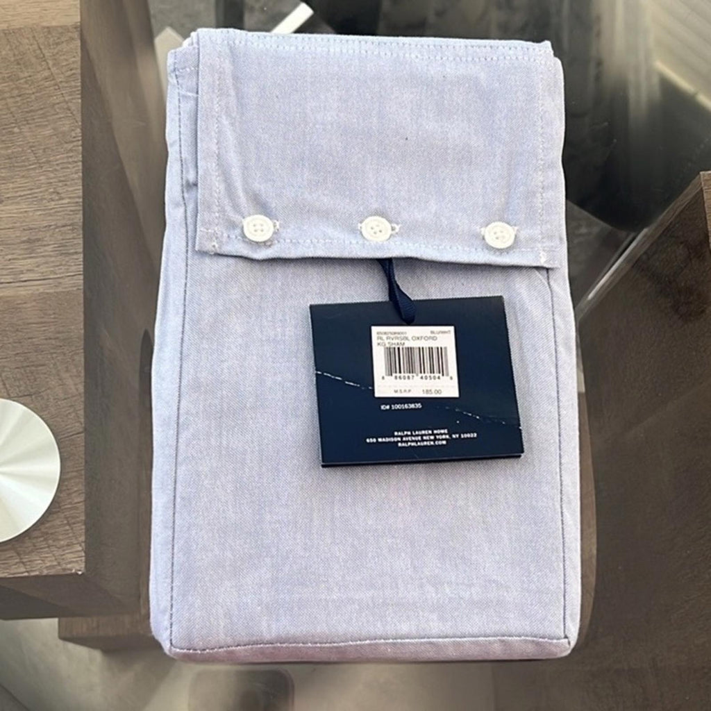 Ralph Lauren Oxford Reversible Cotton Sham, King New w/Tag Retail $185