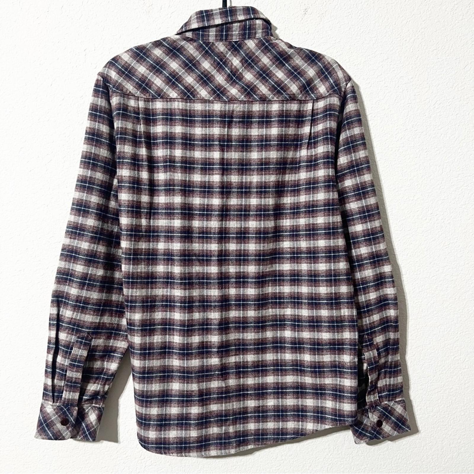 Rails Forrest Plaid Cotton Flannel Button-Up Shirt Dusk Berry Grey, Size S, NEW