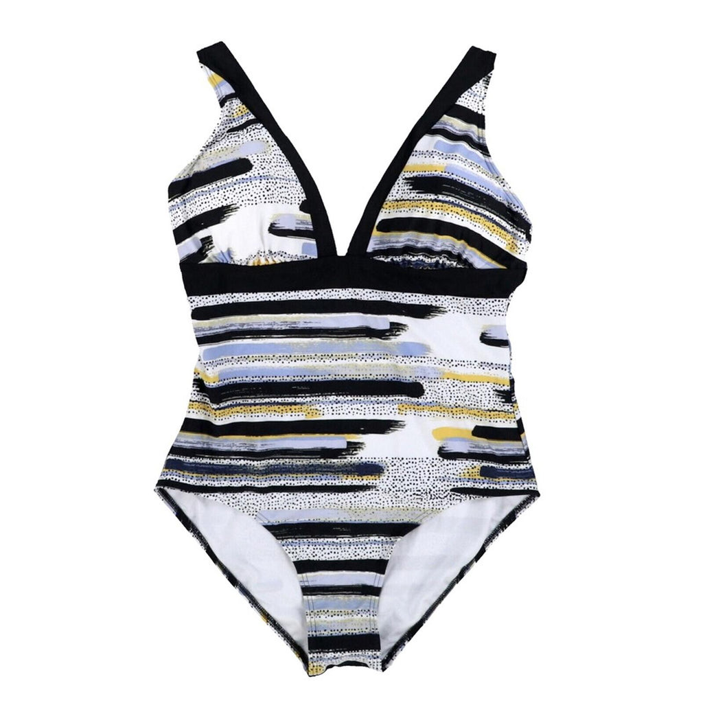 DKNY Printed Deep-V One-Piece Swimsuit Size 6, NEW w/Tag