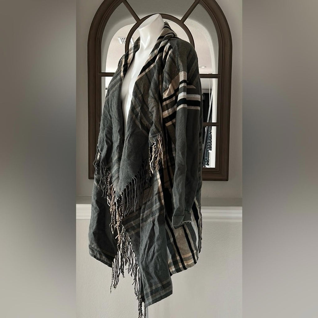 Buffalo’s I jeans Plaid Fringe Cardigan, Size M