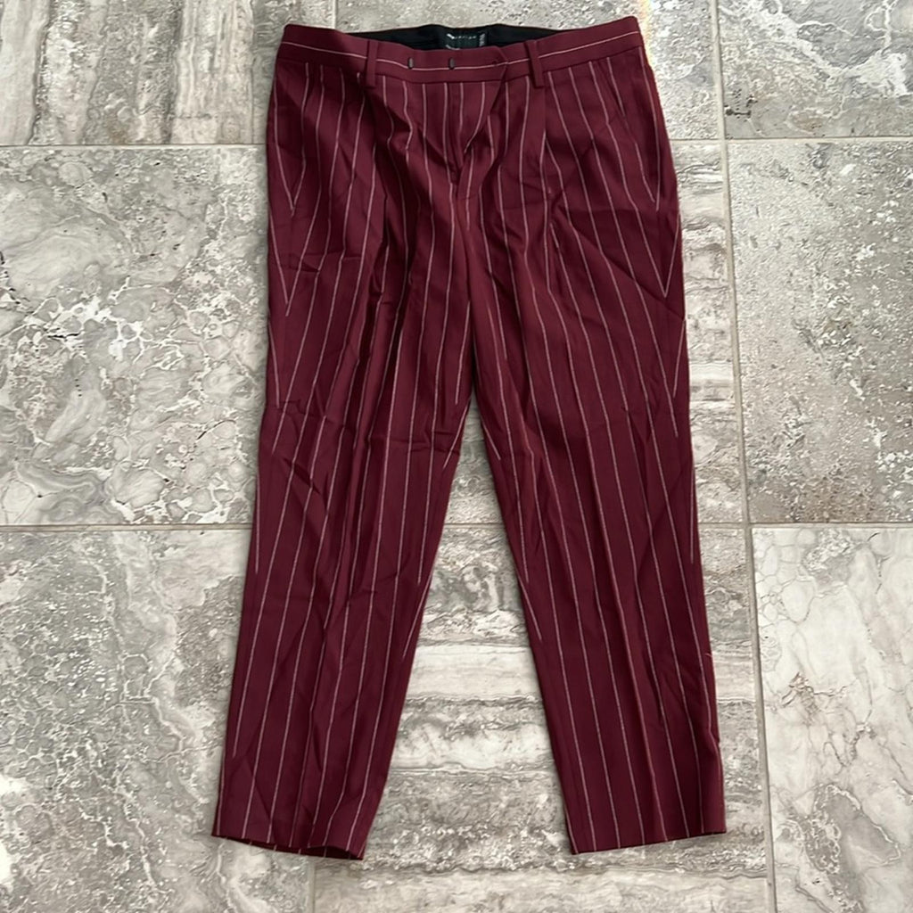 ASOS Tapered Smart Pants, Burgundy Pin Stripe, Size W34 L30 New w/Tag SOLD OUT