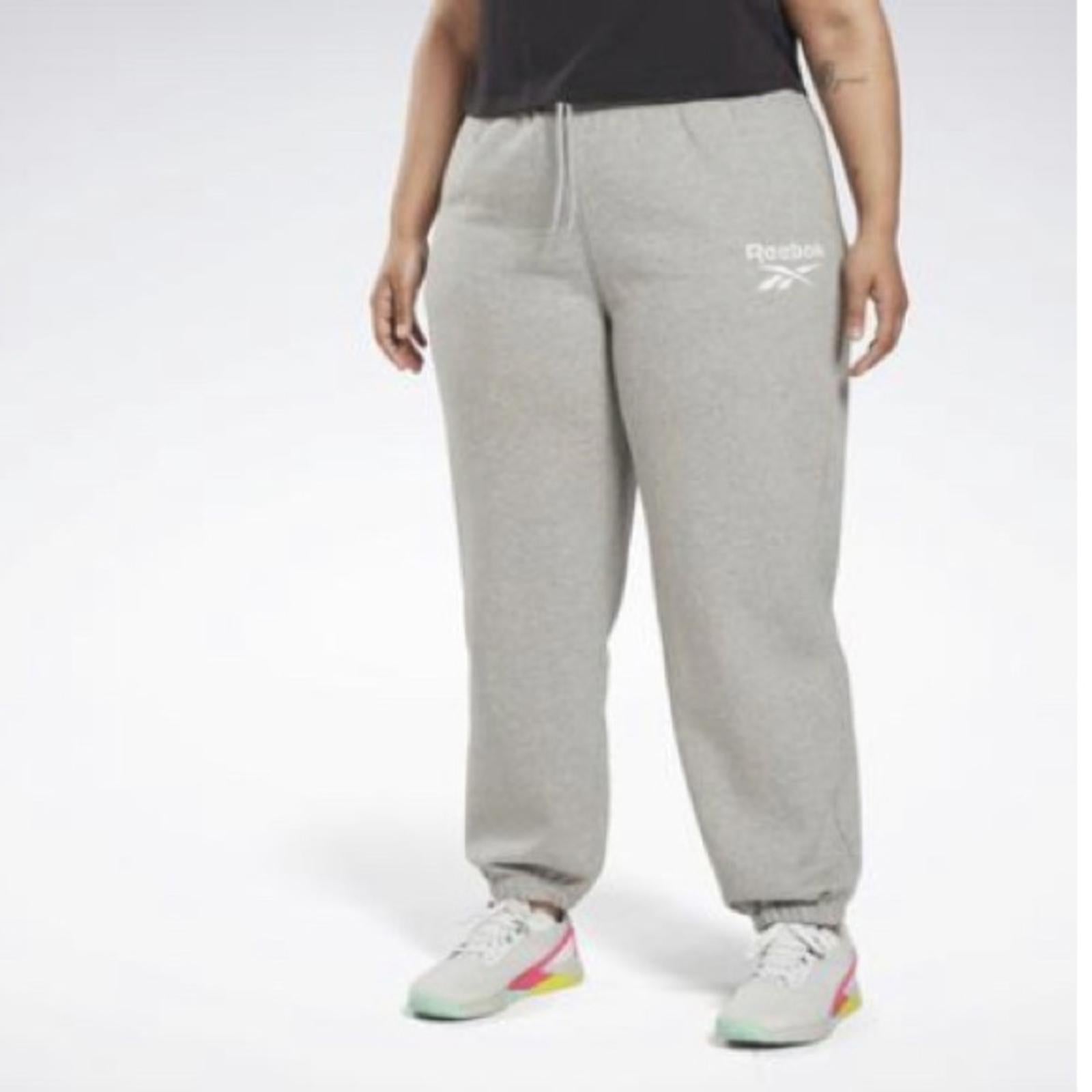 NWT Reebok Women's Identity BL Fleece Pants, Plus Size 1X New w/Tag
