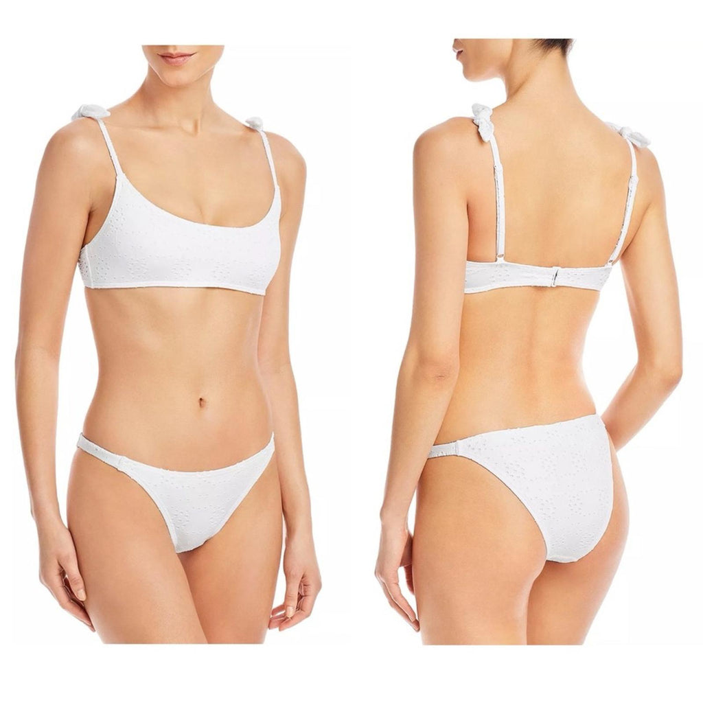 NWT AQUA Swim Eyelet Bikini Bottoms, White Size XL New w/Tag Retail $48
