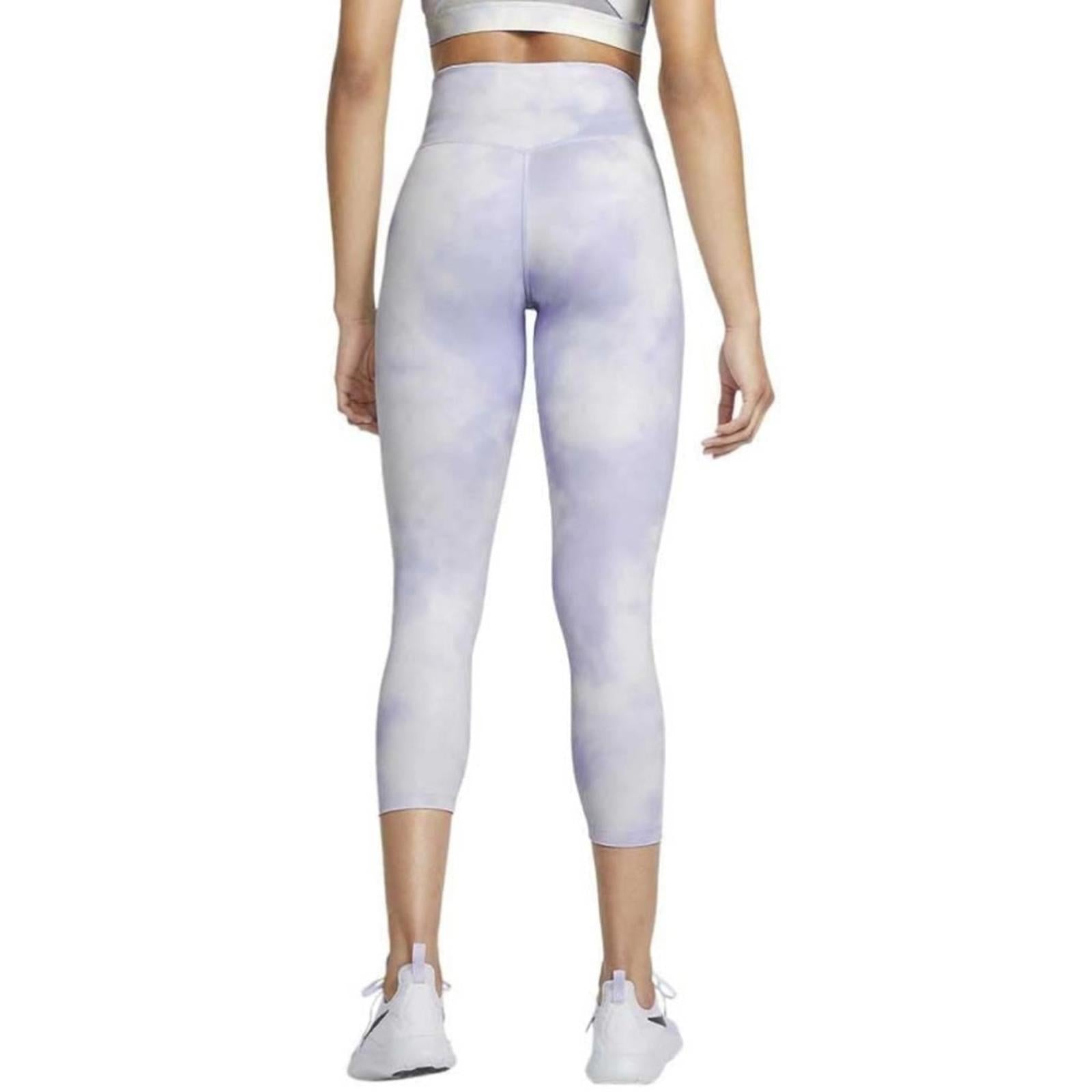 Nike One Icon Clash Mid-Rise Crop Leggings, Size XS (Thistle/White) NWT