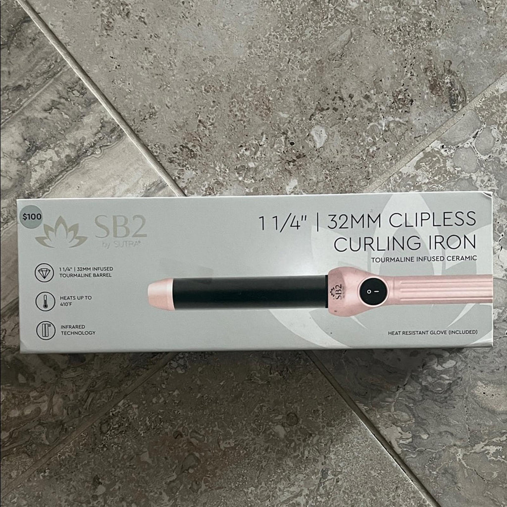 SB2 by Sutra 1 1/4" | 32MM Clipless Curling Iron in Pink and Black, NEW