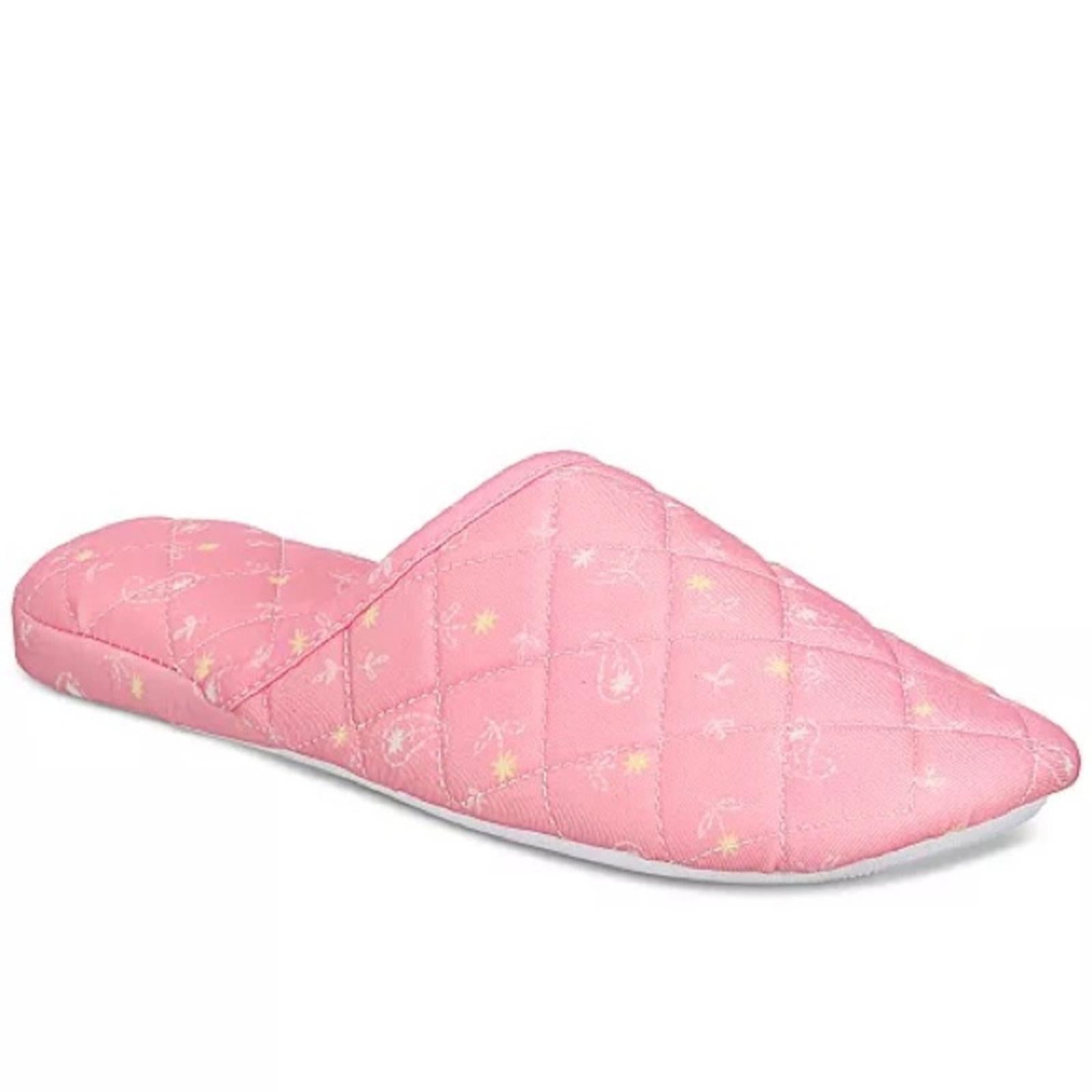 New Charter Club Quilted Paisley Floral Slippers in Pink , NWT, Size L US 9-10
