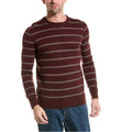 Theory Riland Harman Stripe Wool-Blend Sweater in Chianti/Grey Size M NWT $325