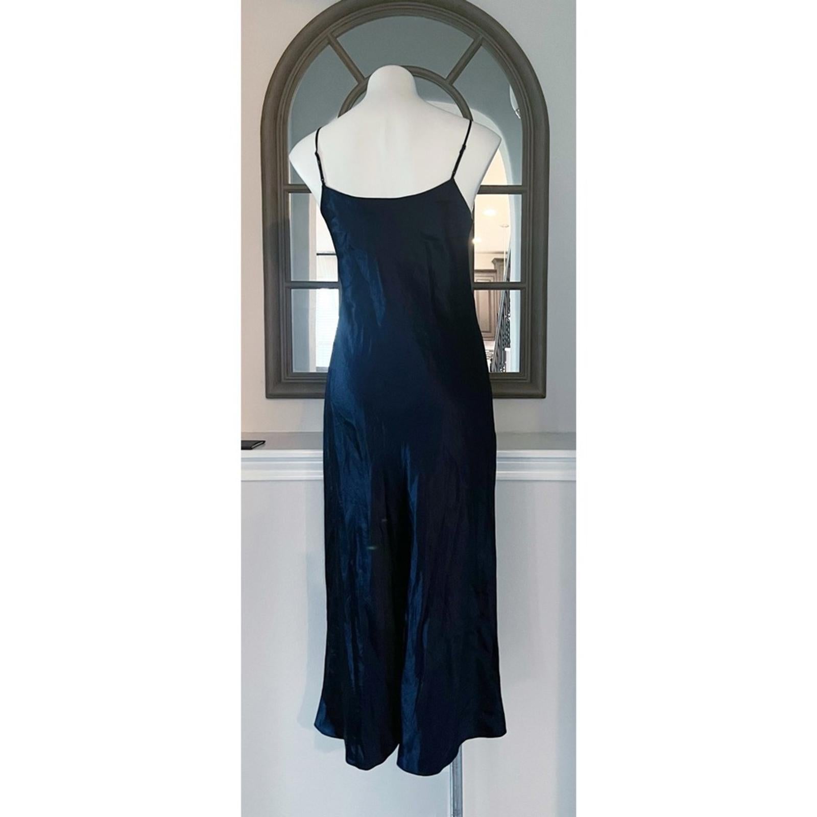 VINCE Satin Slip Dress in Coastal Blue, Size M New w/Tag Retail $325