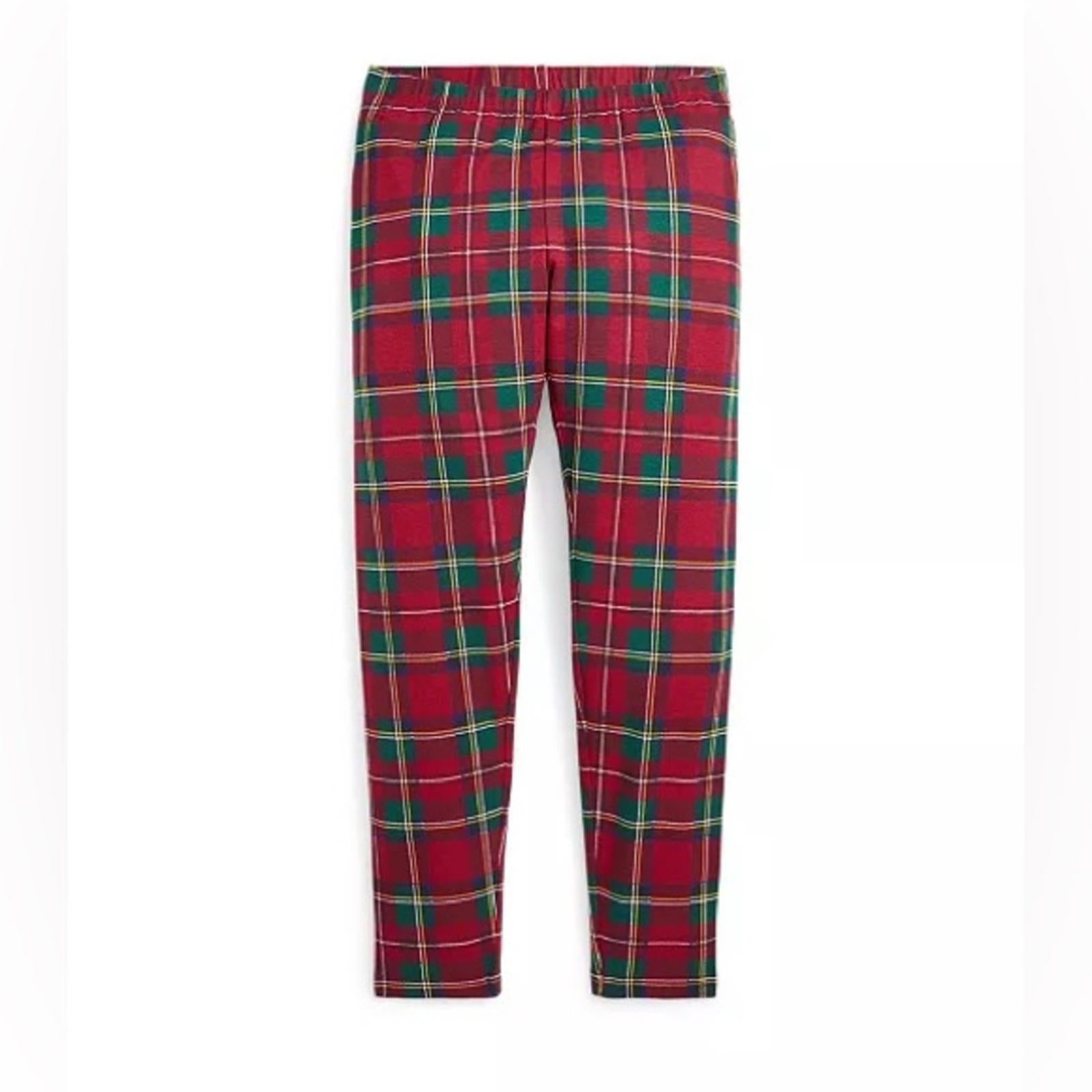 Polo Ralph Lauren Big Girls Plaid Stretch Jersey Legging Pants, Size 6X, NWT