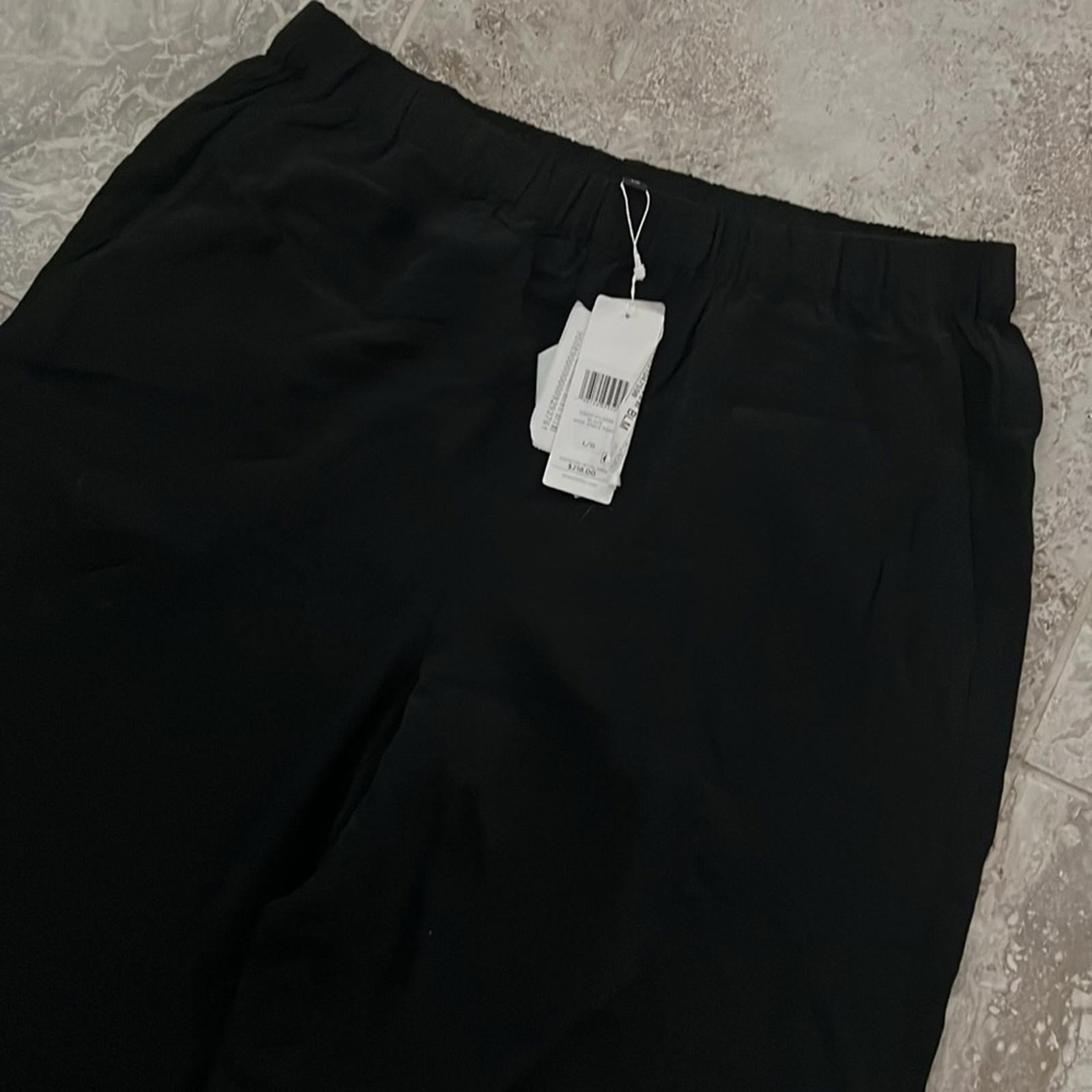 Eileen Fisher Wide Leg Cropped Pants in Black, Size Large New w/Tag Retail $218
