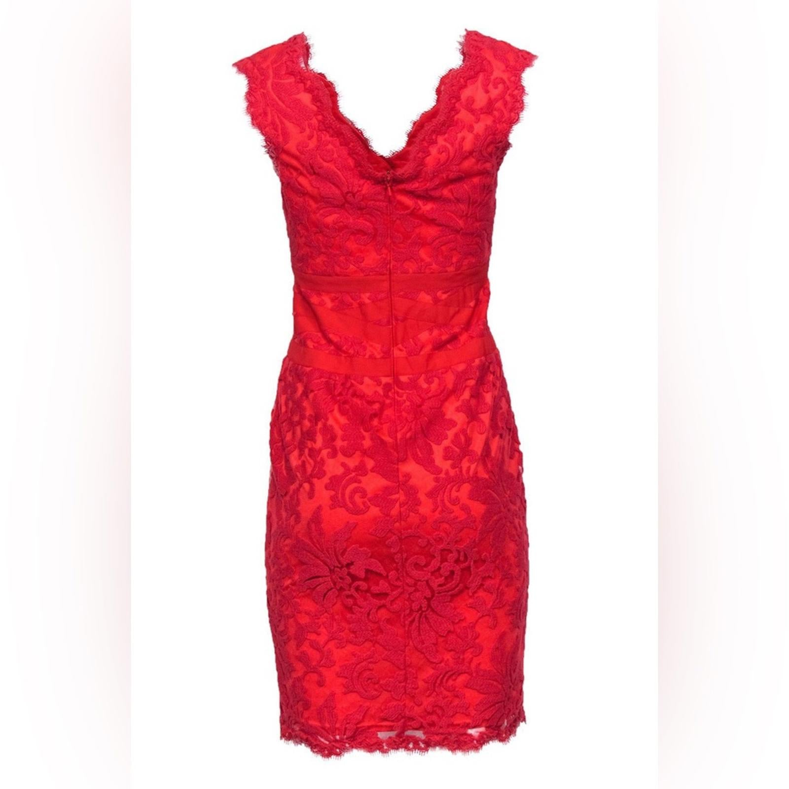 Tadashi Shoji Petite Caria Embroidered Lace Dress in Red, Size 6P Retail $368