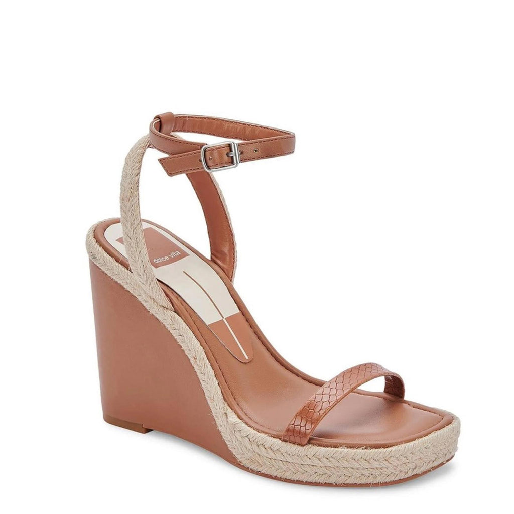 Dolce Vita Aurora Cedar Embossed Stella Platform Wedge Sandals Size 9.5 NWT