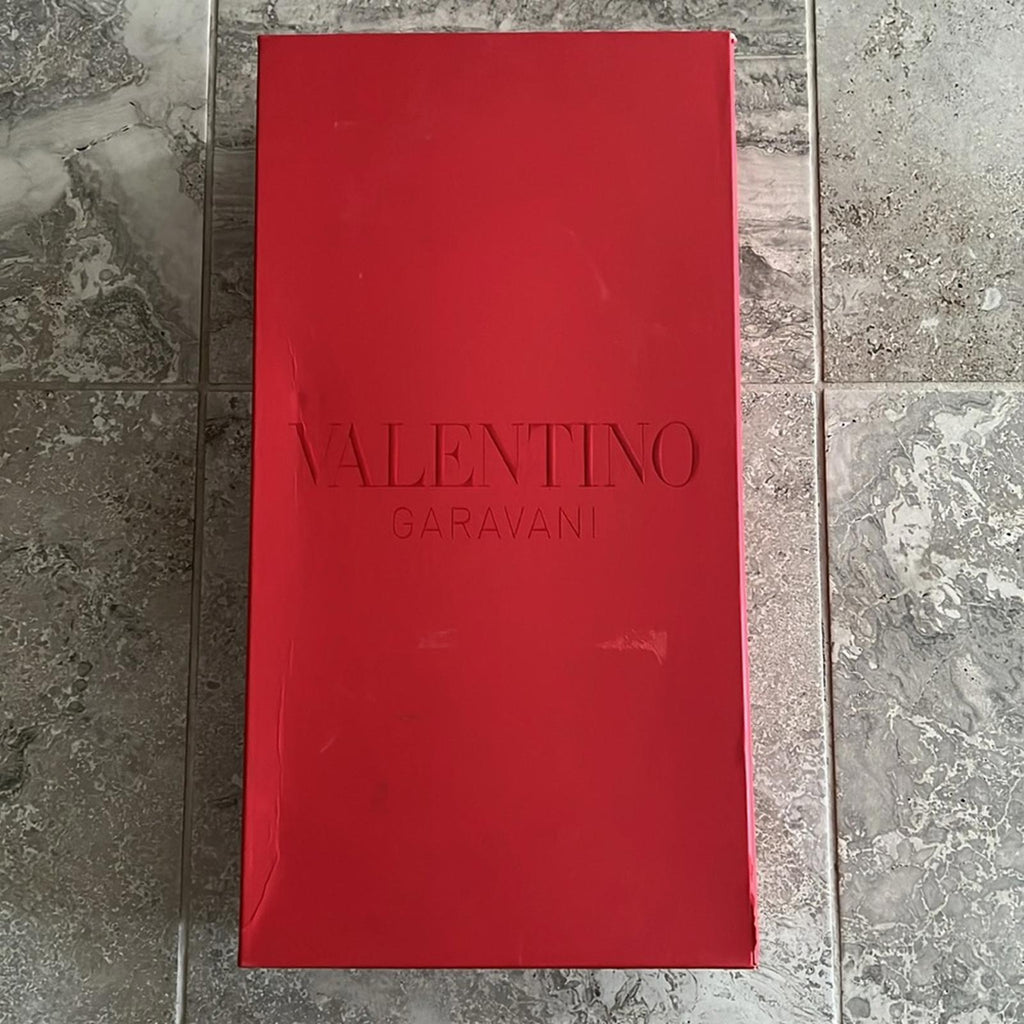 Valentino Garavani Toile Iconographe V-Logo Knee-High Boots, Size 37 +Box NEW