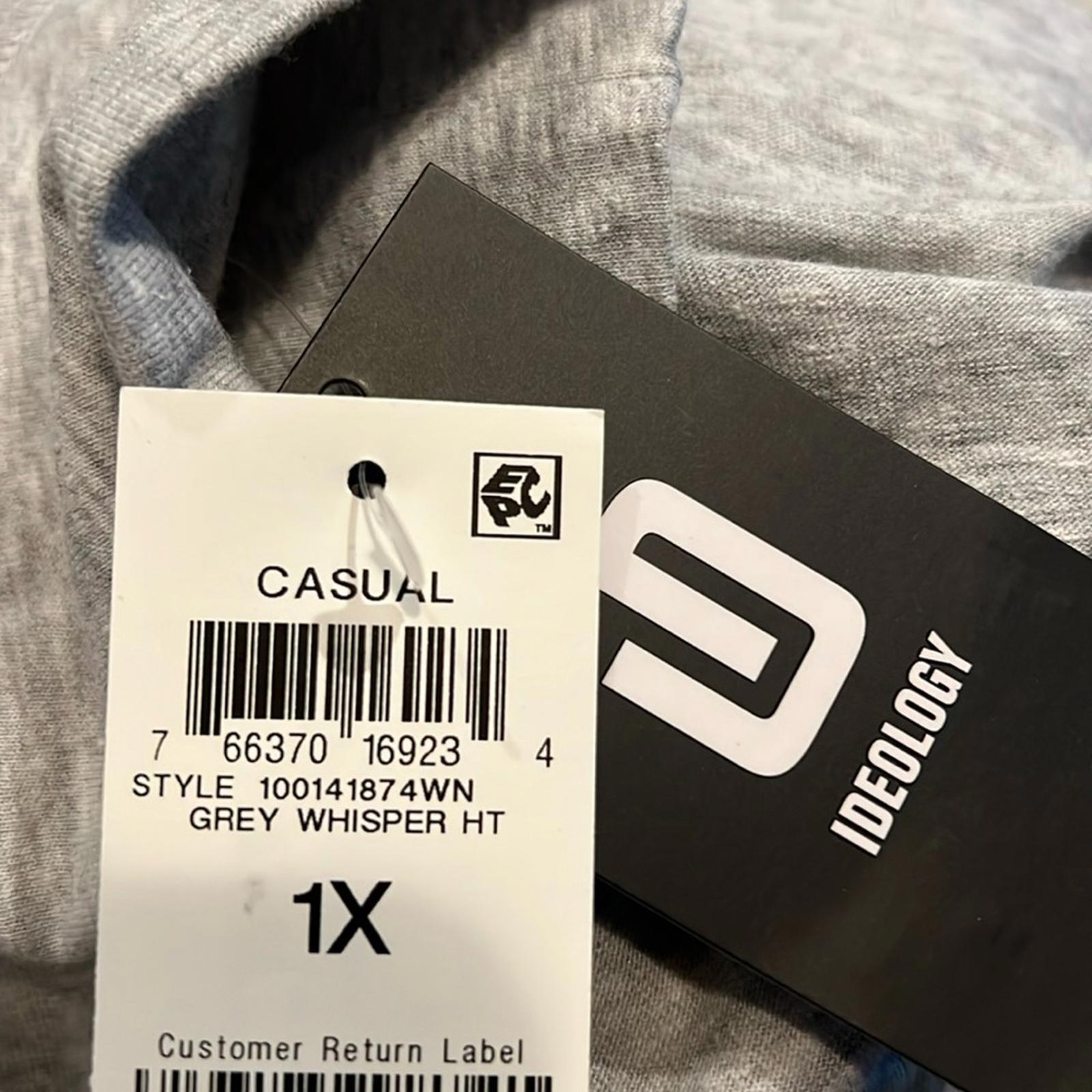 ID Ideology Retro Recycled Full Zip Jacket Heather Grey Plus Size 1X NWT
