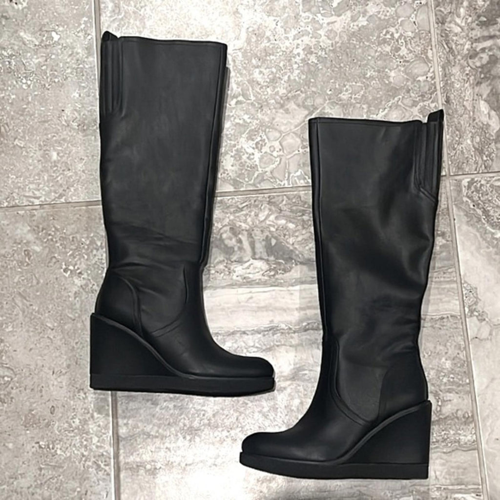 Zodiac Iggy Wedge Knee-High Boots in Black, Size 6.5 NEW w/o Box