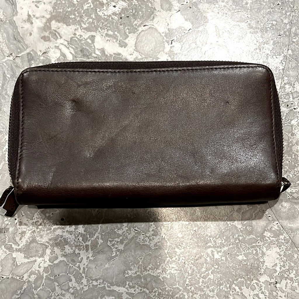 HOBO Double Zip-Around Wallet in Brown