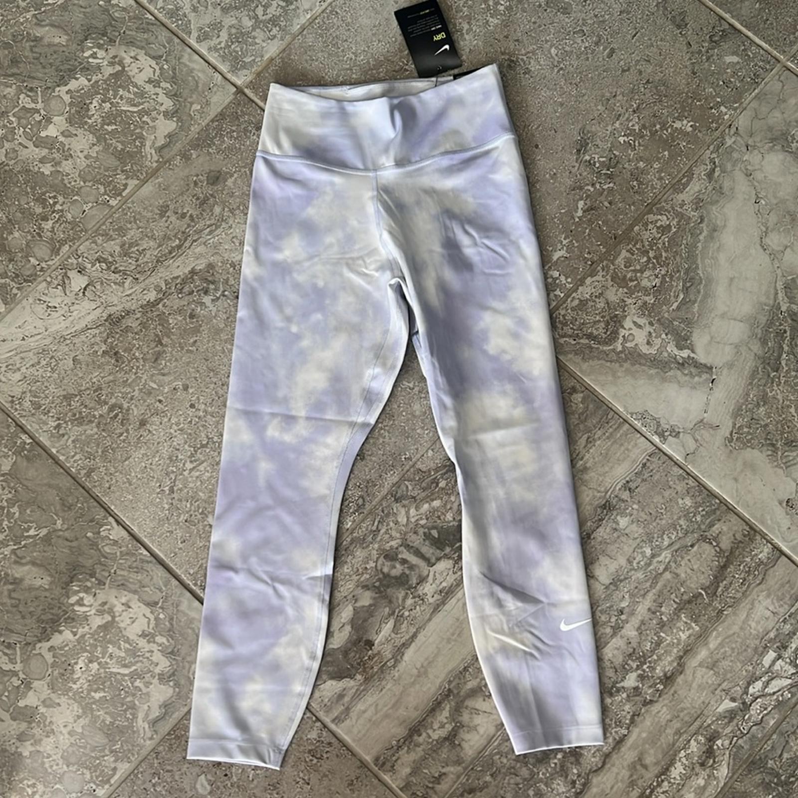 Nike One Icon Clash Mid-Rise Crop Leggings, Size XS (Thistle/White) NWT