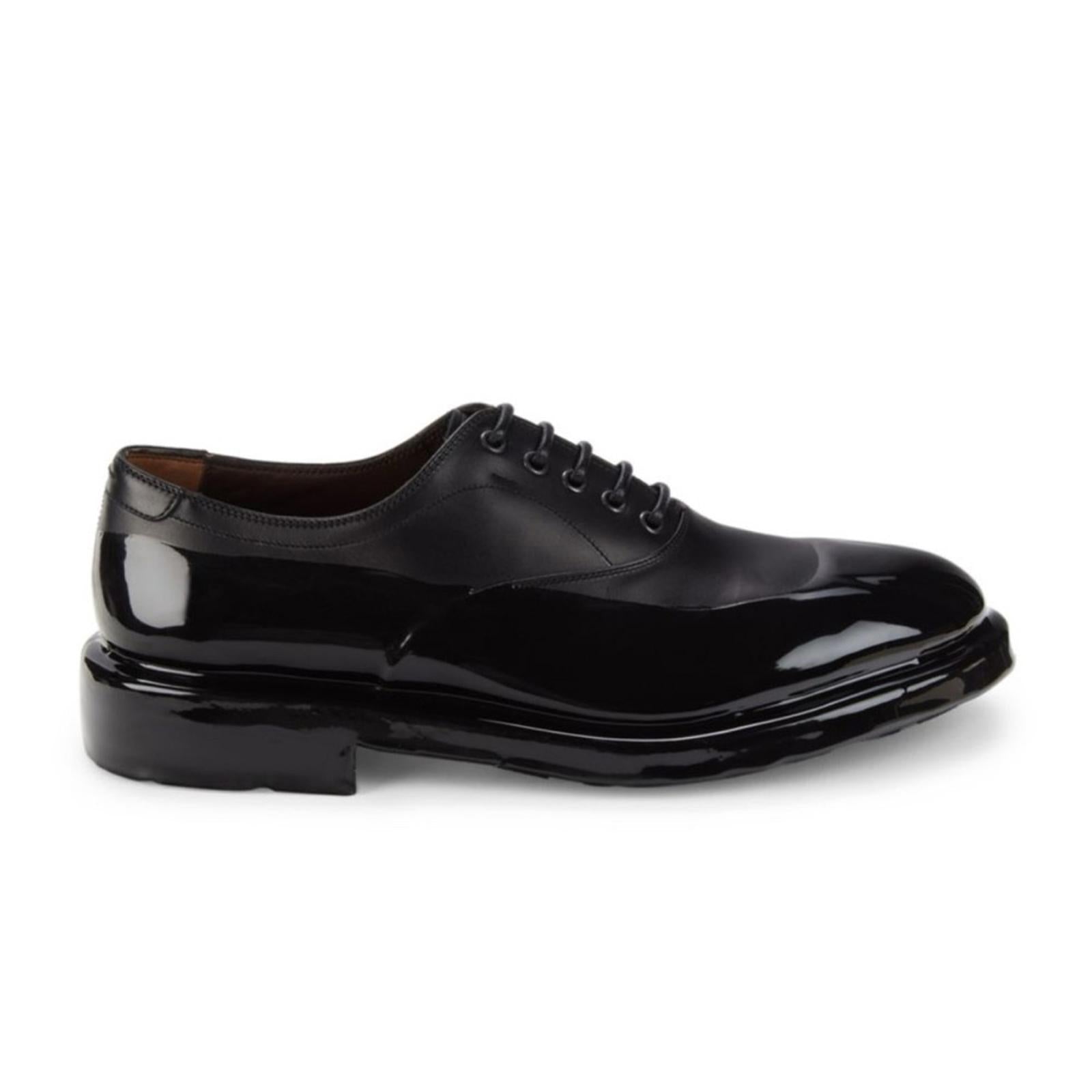 Salvatore Ferragamo Dipped Leather Oxford Shoes Size 9 EEE NEW in Box + DustBag