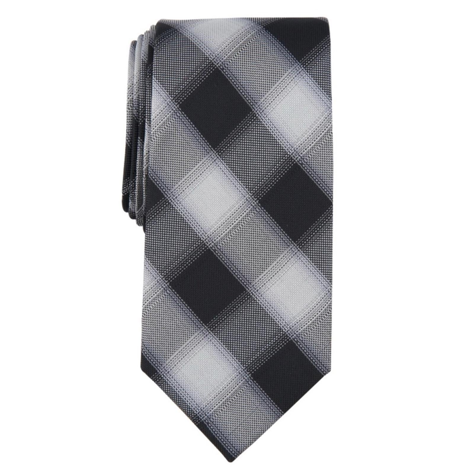 Michael Kors Men's Denton Check Tie in Black Silver, New w/Tag $69.50
