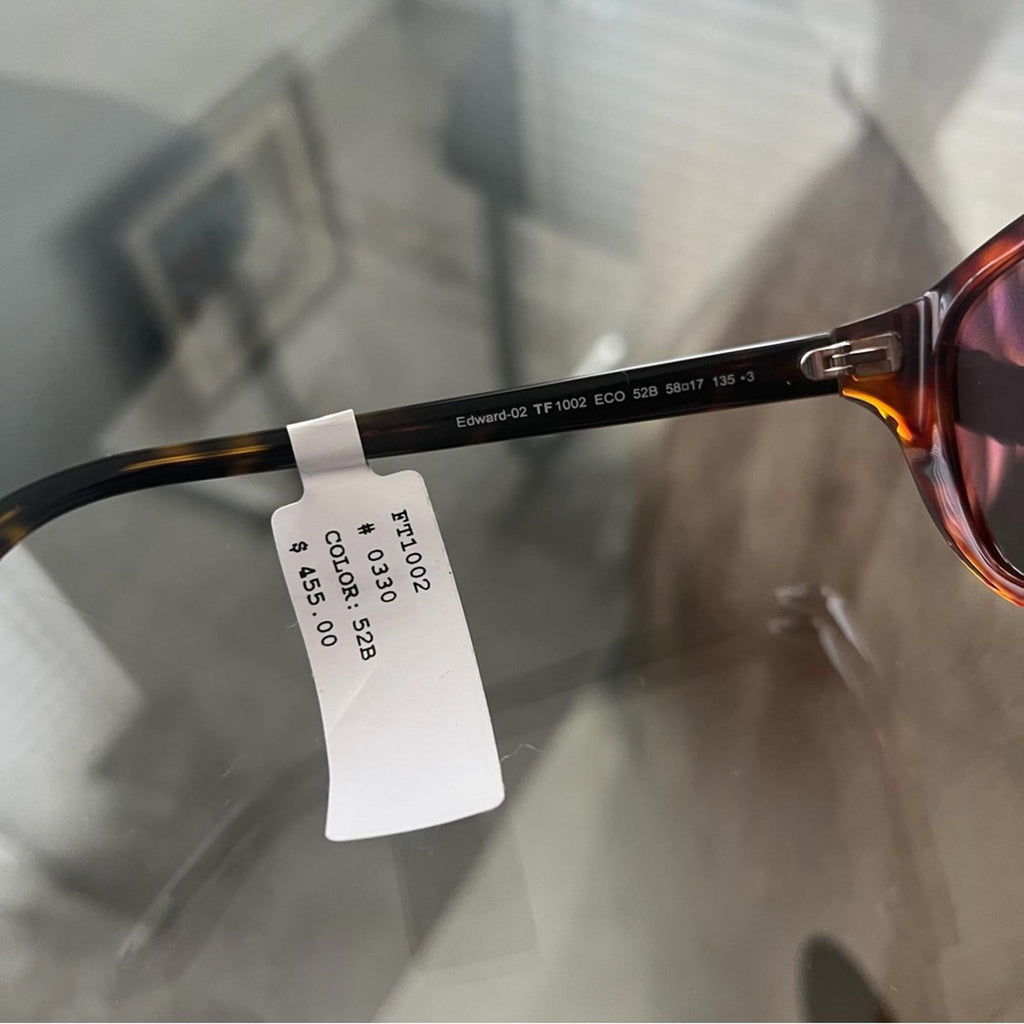 New TOM FORD Rectangular Frame Sunglasses in Havana New w/Tag Retail $455