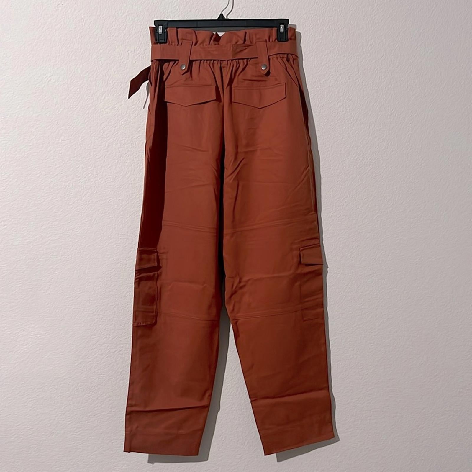 Who What Wear Brown Utility Trousers, PaperBag High-Waist in Amber, NWT, Size XL