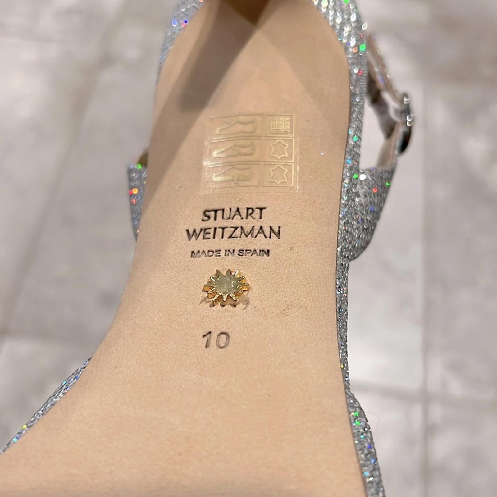 Stuart Weitzman Julia 75 Sling Pump Crystal Size 40.5|10 New in Box