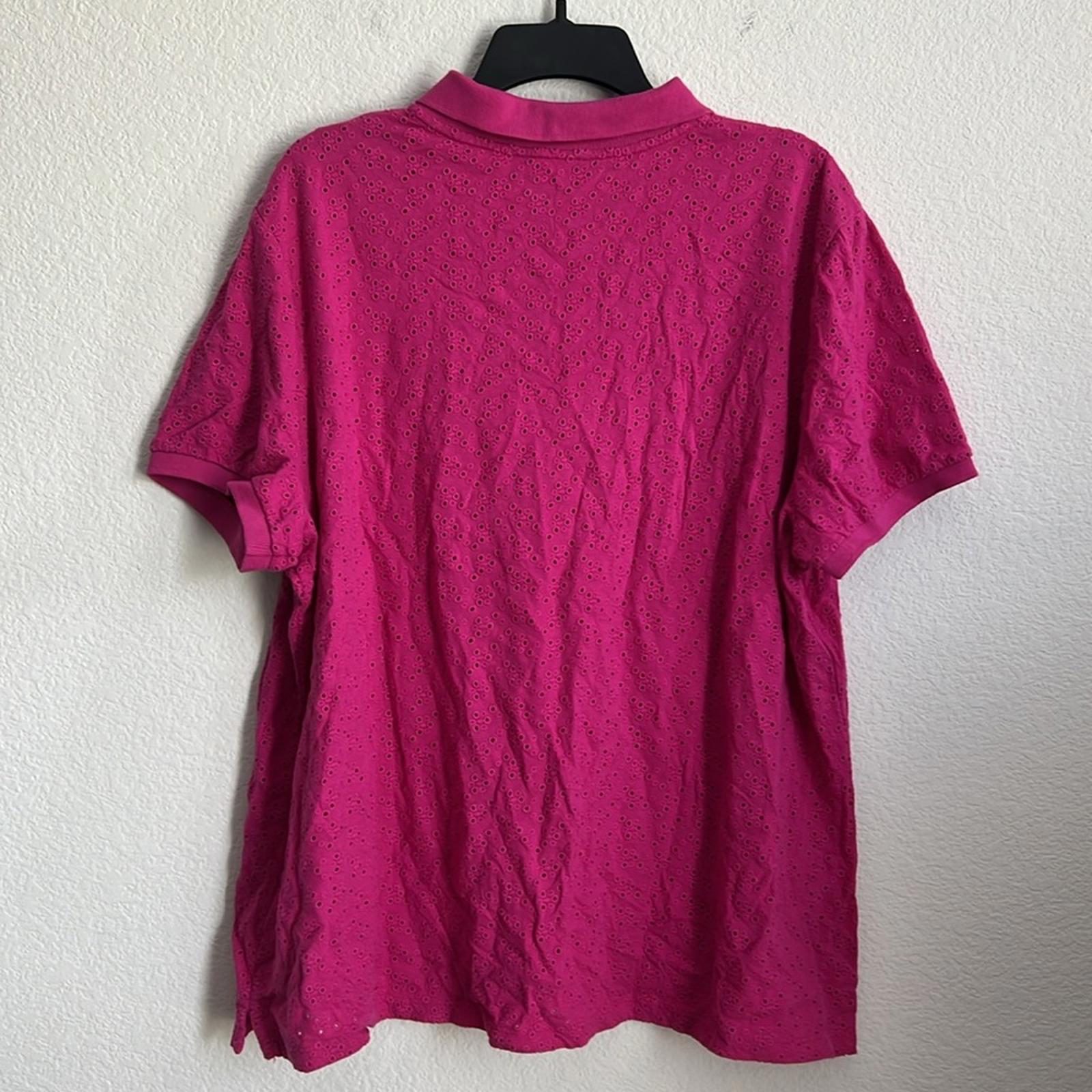 Lauren Ralph Lauren Pink Embroidered Polo Shirt, Size 3X, New with Tag