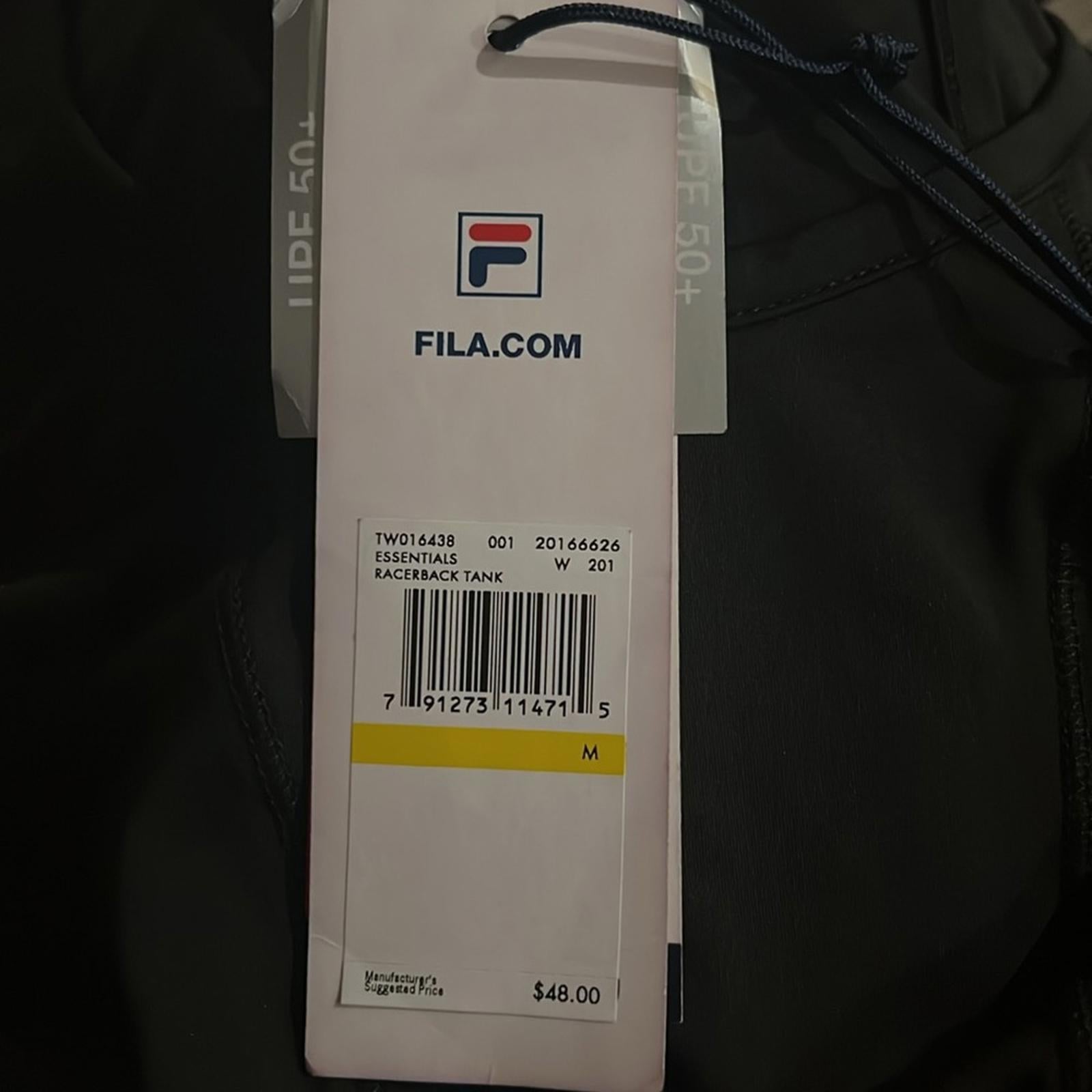 NWT Fila Essentials Racerback Tank in Black, Size M New w/Tag Retail $48