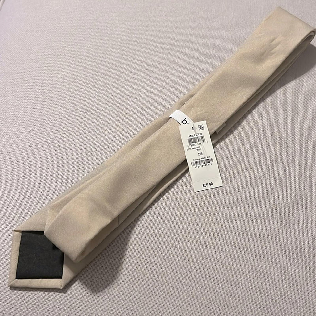 Bar III Sable Solid Neck Tie, Taupe Style 13C1-1002 New with Tag