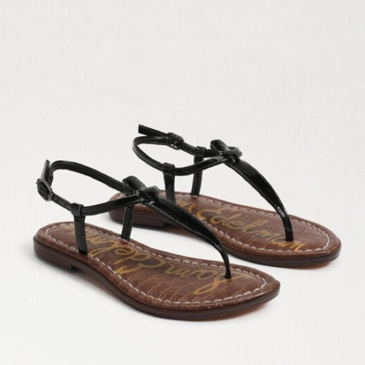 Sam Edelman Girls' Gigi Kids Sandals in Black Patent Leather Size 4 New in Box
