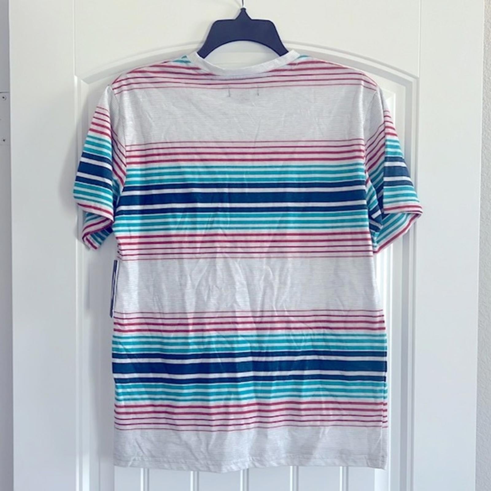 Univibe Boys Cristiano Multi Stripe Crewneck SS T-Shirt Size XL New w/Tag