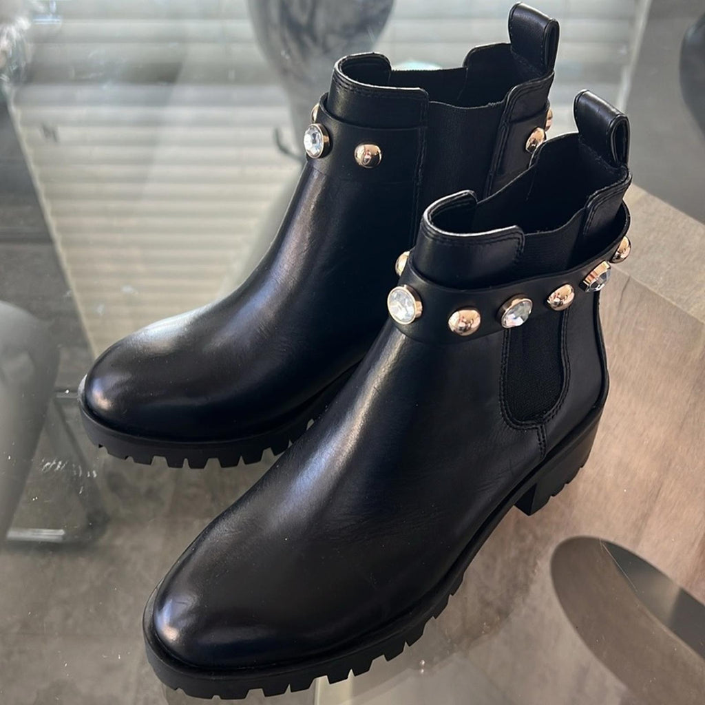 Karl Lagerfeld Paris Porshay Lug Sole Boots in Black, Size 8.5 New w/o Box