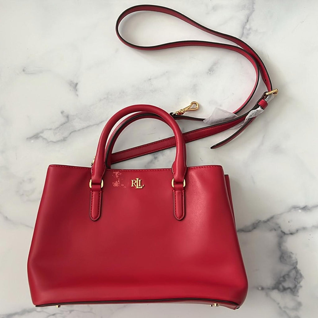 Lauren Ralph Lauren Marcy 26 Small Satchel in Red, NEW w/Tag Retail $350