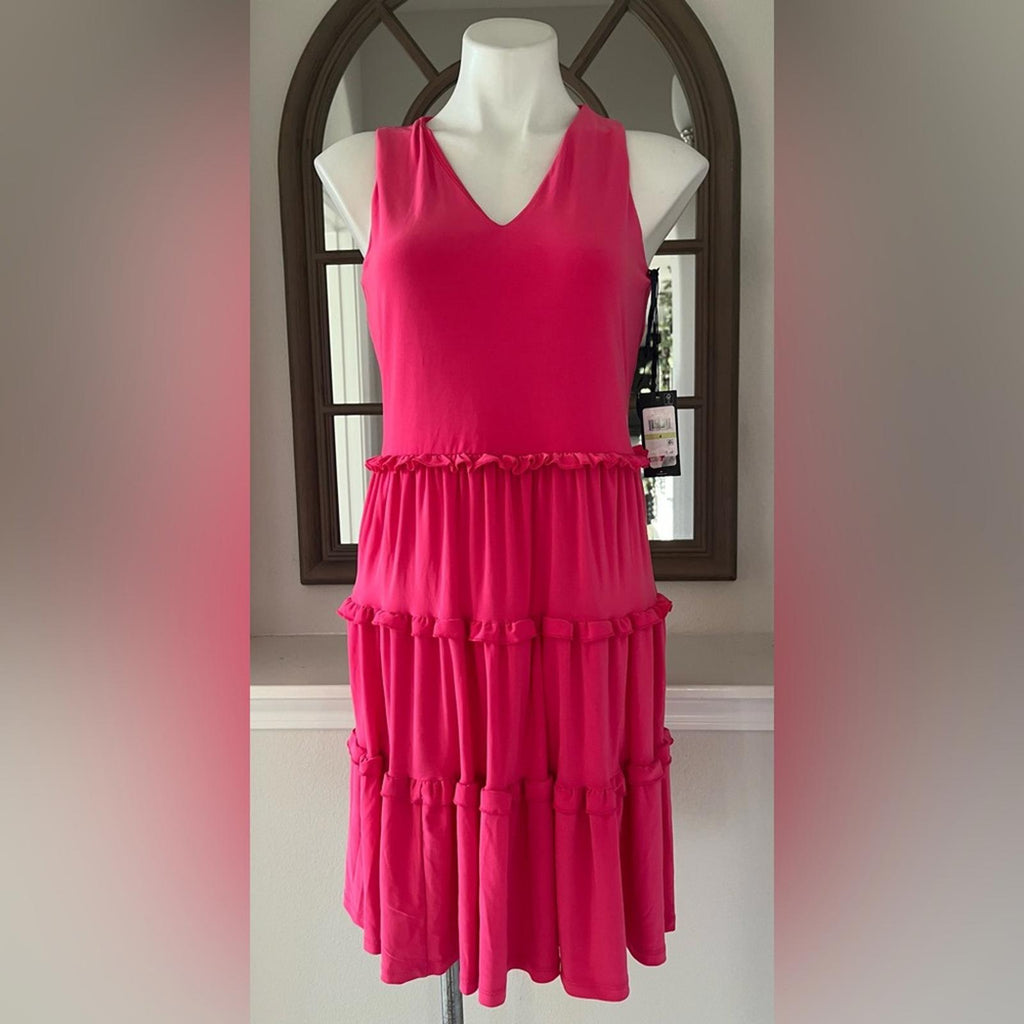 Tommy Hilfiger Tiered Jersey Shift Dress in Hibiscus Pink Size 4 NWT - SOLD OUT
