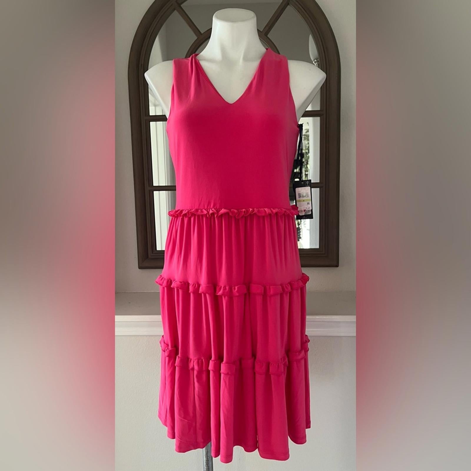 Tommy Hilfiger Tiered Jersey Shift Dress in Hibiscus Pink Size 4 NWT - SOLD OUT