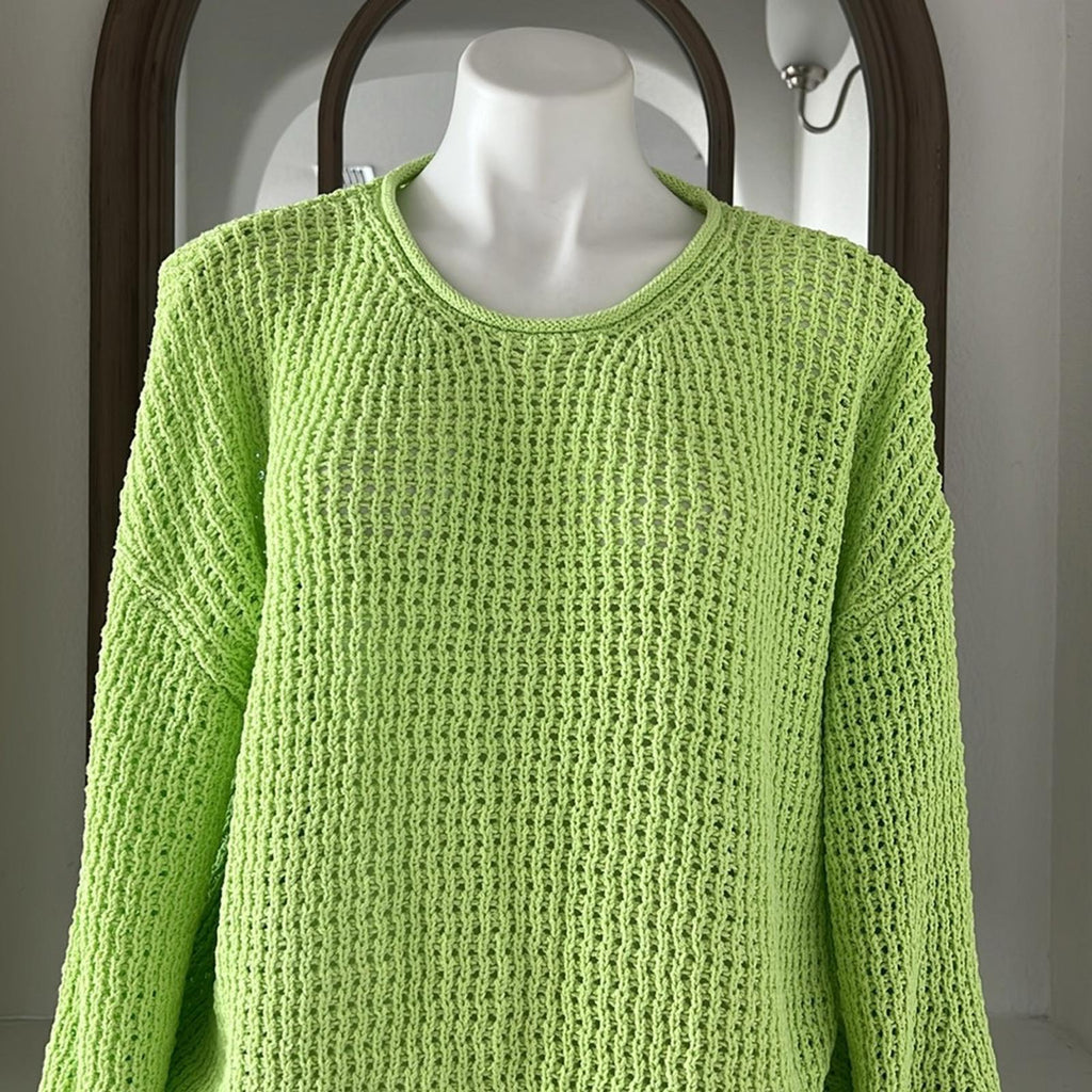 New A.L.C Loose Knit Sweater in Lime Green, Size XL New w/Tag Retail $350