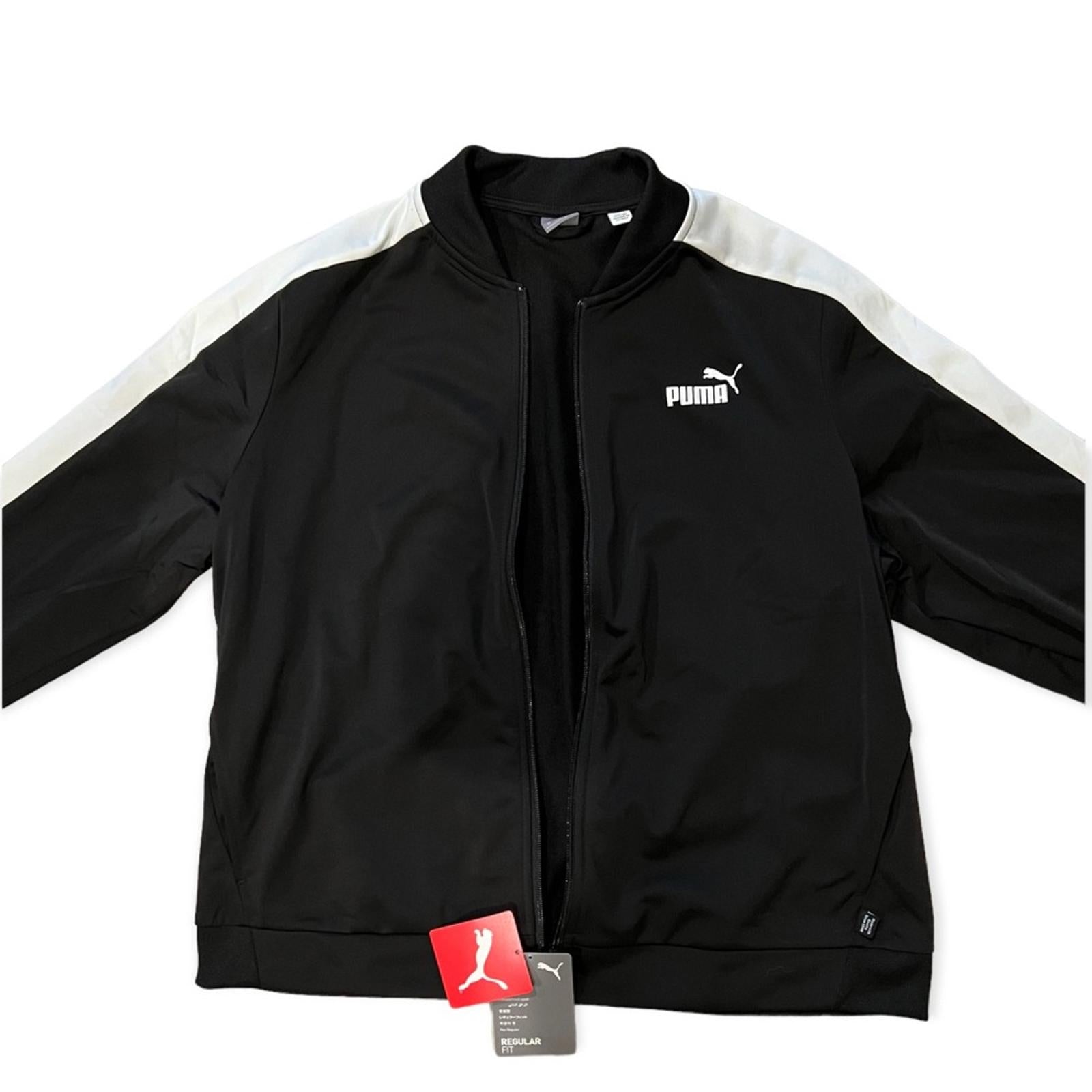 Puma Tracksuit 2-Piece Jacket & Jogger Pants in Black & White Size XL NWT