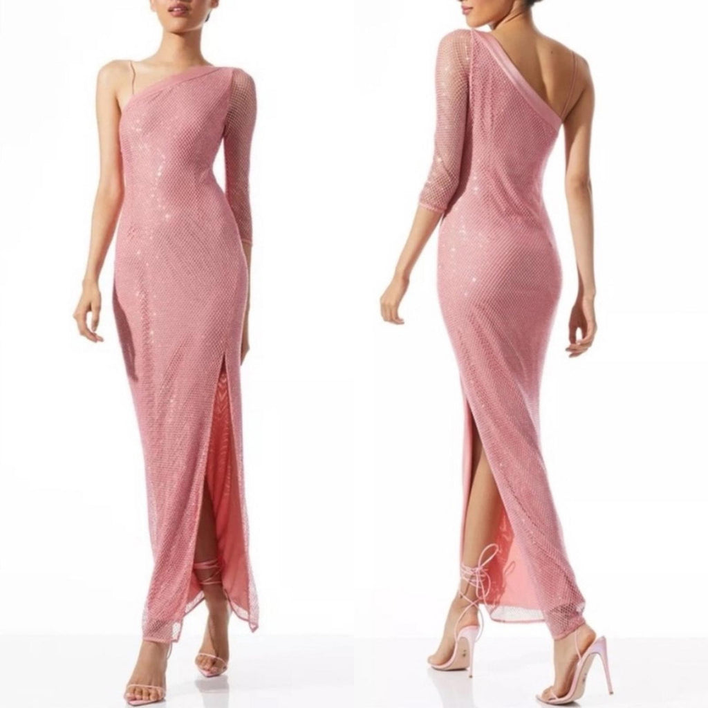 Alice + Olivia Michele Mesh Cutout Gown in Rose, Size 0 New w/Tag Retail $995