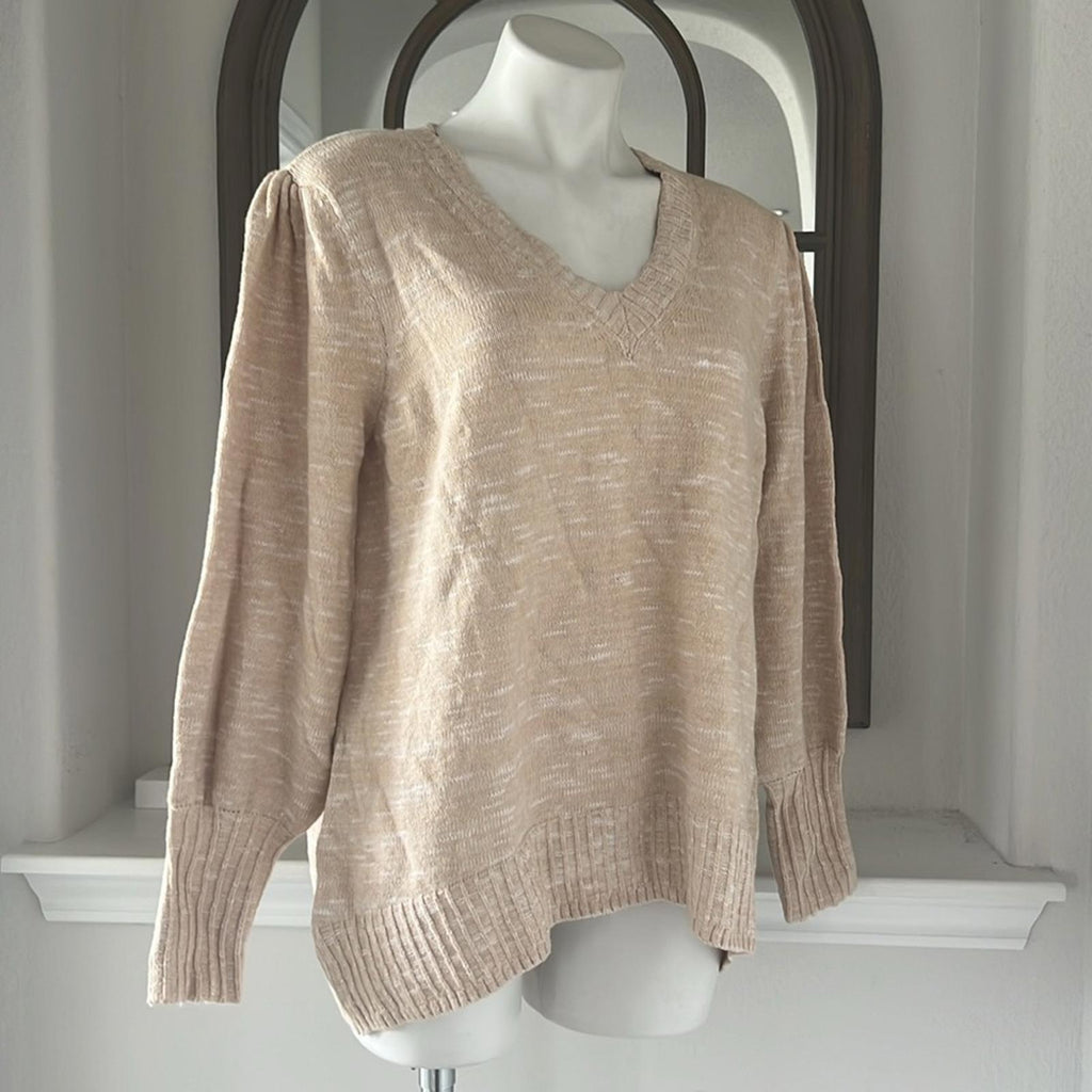 NIC+ZOE Evening Chill Sweater in Warm Sand, Size XL New w/Tag $138