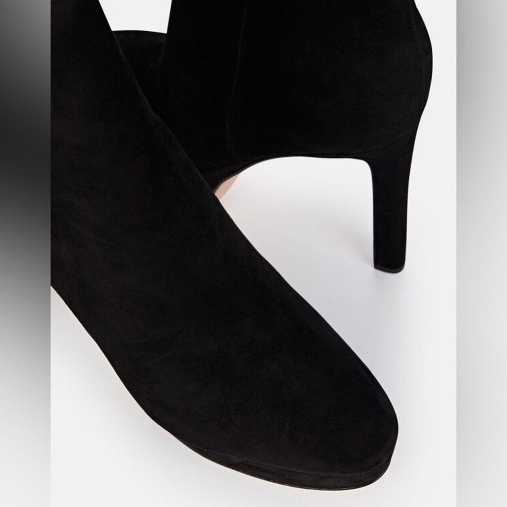 Veronica Beard Dali Suede Platform Ankle Boots, Black Size 9 New in Box $550